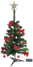 Juletræ plastik H60 cm m/10 LED og pynt